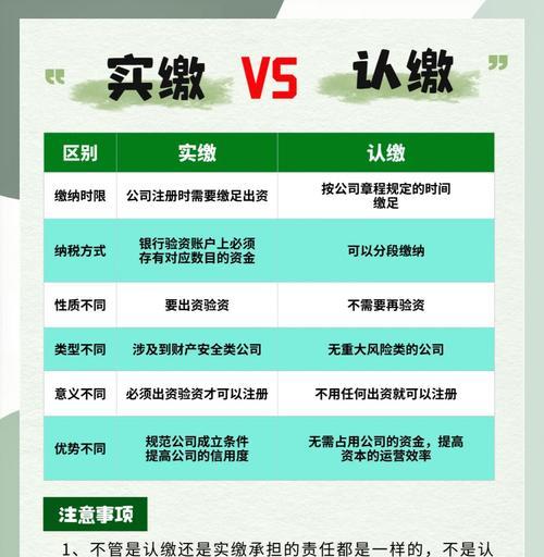 认缴与实缴的区别（揭秘公司注册资本的真相）  第3张